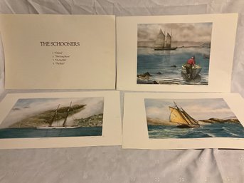 The Schooners Set Of 4 Nautical Prints By Chris Hammond Pencil Signed Artists Proof