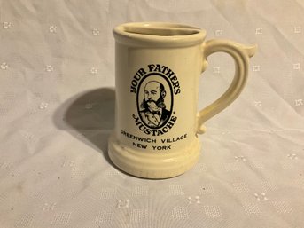 Authentic Vintage Your Fathers Mustache Shave Cup Mug Beer Stein Greenwich Village NY