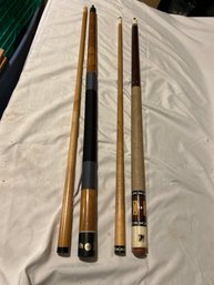 2 Vintage Pool Cues 19oz C/b 3. 19oz C/b 6