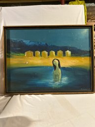 32x24 Inches Framed Giorgio Silvestri Italian Painter Oil On Linen Signed And Dated