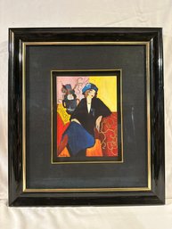 Framed Artist Plate Itzchak Tarkay 'Suzanne' Signed Matted