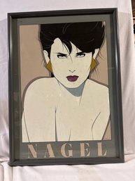 Framed 19x26 Inch PATRICK NAGEL Lifetime Serigraph Kristen 1983 By Mirage Editions, Inc. Signed Inscribed