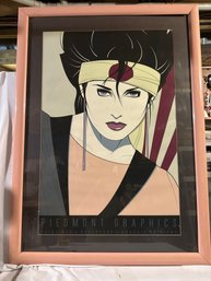 32x44 Inch Patrick Nagel Sushi Girl Print Large Signed Framed Matted