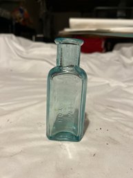 Vintage 5 Inch Aqua Bottle.Whittemore Boston