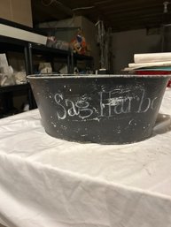 Metal Bucket Painted Sag Harbor 8 Inches High By  18 Inches Long