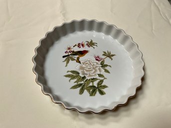 10 Inch Quiche Pie Plate Chinese Garden Original Design By SHAFFORD Porcelain