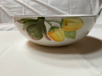 San Marco Majolica Large Serving Bowl Nove Made In Italy Raised Vegetable Vintage