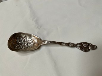 Pretty Antique Sterling Silver Berry Spoon Server