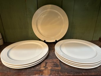 Set Of 8 Homer Laughlin By Steelite International Ivory American White China Plate 11.75 Inch