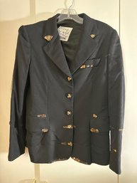 MOSCHINO Vintage Metallic Gold Sequin Accent Mesh Blazer Size 10 - M/L