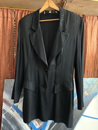 Vintage Cline Kolarek Black Blazer Ladies Blazer Size XL Geometric Buttons