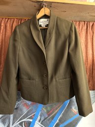 Stanley Blacker Jacket Ladies Petite Size 10 Olive Green