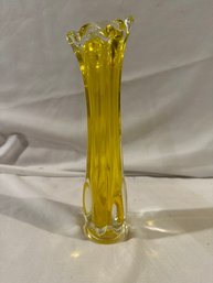 Vintage Mid Century Modern Swung Glass Vase 9.75 Inches