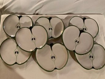 Set Of 8 Vintage Mid Century Modern Apple 8 Inch Dessert Plates MCM