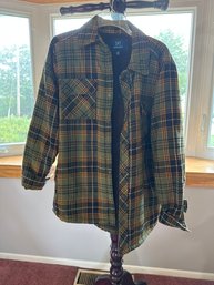 GEORGE MEN'S PLAID FRONT SNAP LINED JACKET SIZE S 34-36