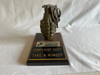 Replica Grenade Complaint Department Display Caterpillar