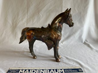 Vintage Mid Century Copper Metal Western HORSE Figurine