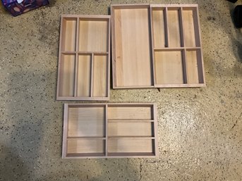 Lot Of 4 Ikea Wood Kitchen Drawer Organizers