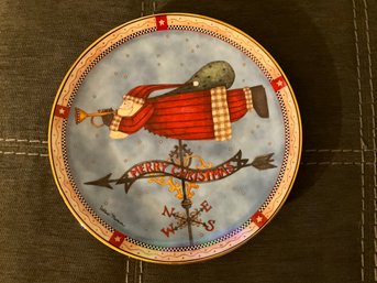 Franklin Mint Royal Doulton Collector Plate CHRISTMAS IS IN THE AIR Plate By Debbie Mumm