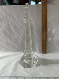 Vintage Glass St. Augustine Lighthouse Frosted Glass Striped Nautical Home Decor