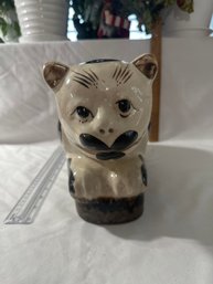 Antique Early 19th Century Chinese Cizhou Stoneware Ceramic Cat