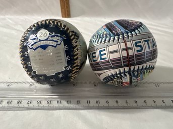 Lot Of 2 NY Yankees Collectible Balls