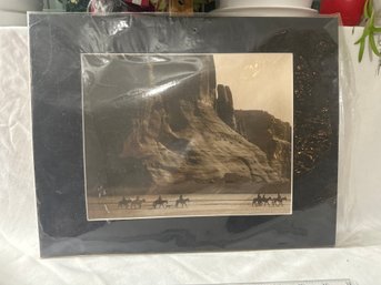 Vintage Navaho Indians Western Matted Art Photo Print Canyon De Chelly