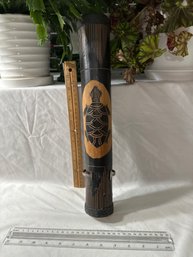 Rainstick Bamboo Rain Stick Percussion Shaker Instrument Turtle Design Hand Carved