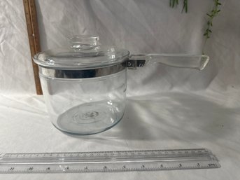 Vintage Pyrex Clear Glass Pot With Lid Cooking