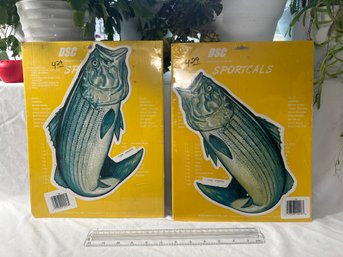 Lot Of 2 Brand New Vintage DSC Sportcals  Striper Fishing Boat Truck Vinyl Stickers