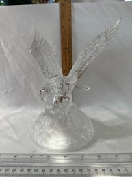 Vintage Glass Eagle Sculpture Frosted Base Lead Crystal