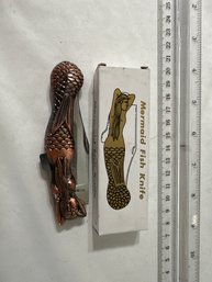 Vintage Lady Girl Mermaid Pocket Pen Fish Knife New Never Used In Original Box