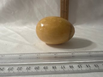 Vintage Natural Marble Polished Stone Egg Made In Mexico