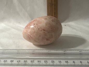 Vintage Natural Marble Polished Stone Egg Made In Mexico