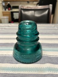 Vintage 1920s Hemingray No 40 Aqua Glass Insulator 4 Inches