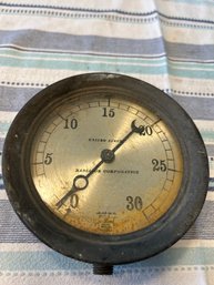 Vintage Brass Steel Pressure Gauge