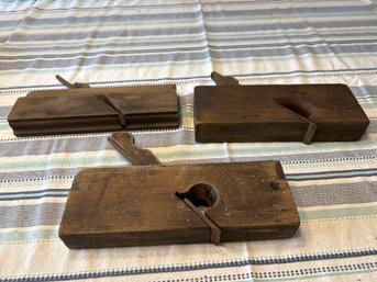 Lot Of 3 Vintage Old School Wood Planes Great For A Collection