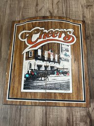 Vintage 1989 Cheers Dart Board Oxford Cabinet Man Cave Bar Made In USA