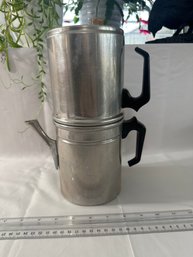 Vintage Aluminum Italian Espresso Coffee Maker Percolator Pot Made In Italy