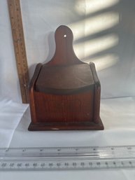 Vintage Wooden Salt Box With Hinged Top Country Home Decor