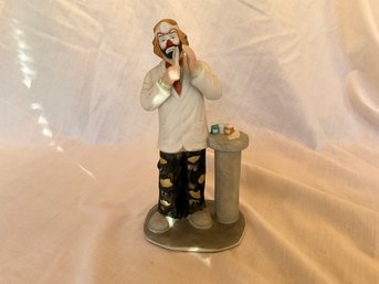 Emmett Kelly Jr Flambro Collection Clown Dentist Figure Porcelain 8in