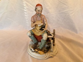 Vintage Porcellane  Darte Man Shining Shoes Hand Painted Napcoware Figurine