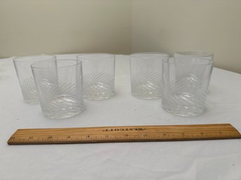 Set Of 6 CRISTAL D'ARQUES-DURAND Spirale Mate Old Fashioned Glasses Excellent