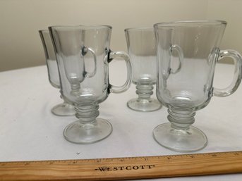 Libbey Glass Company Set Of 4 Irish Coffee Glass Mugs