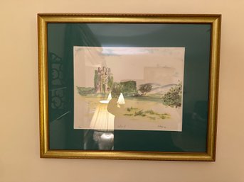 Kilcash Castle Co Tipperary Ireland Original Framed Matted Watercolor By Hilary 1995 1/20