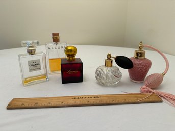 Vintage Perfume Lot Bottles Chanel Number Five Lauren By Ralph Lauren Allure Chanel