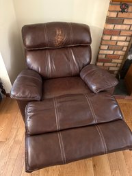 Oversized Comfy Brown Leather Bassett  Club Manual Recliner