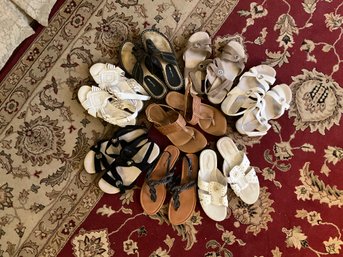 Huge Lot Of Ladies Sandals Size 6.5