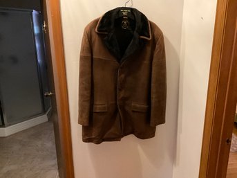 Mens Vintage Suede Gold Circle Jacket Coat Size 42 Dry Cleaned