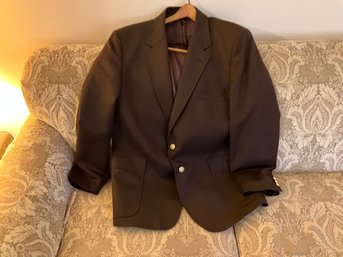 Alexander Shields Wool Sports Coat Blazer Men Single Breast  Brown Size 44R Dry Cleaned